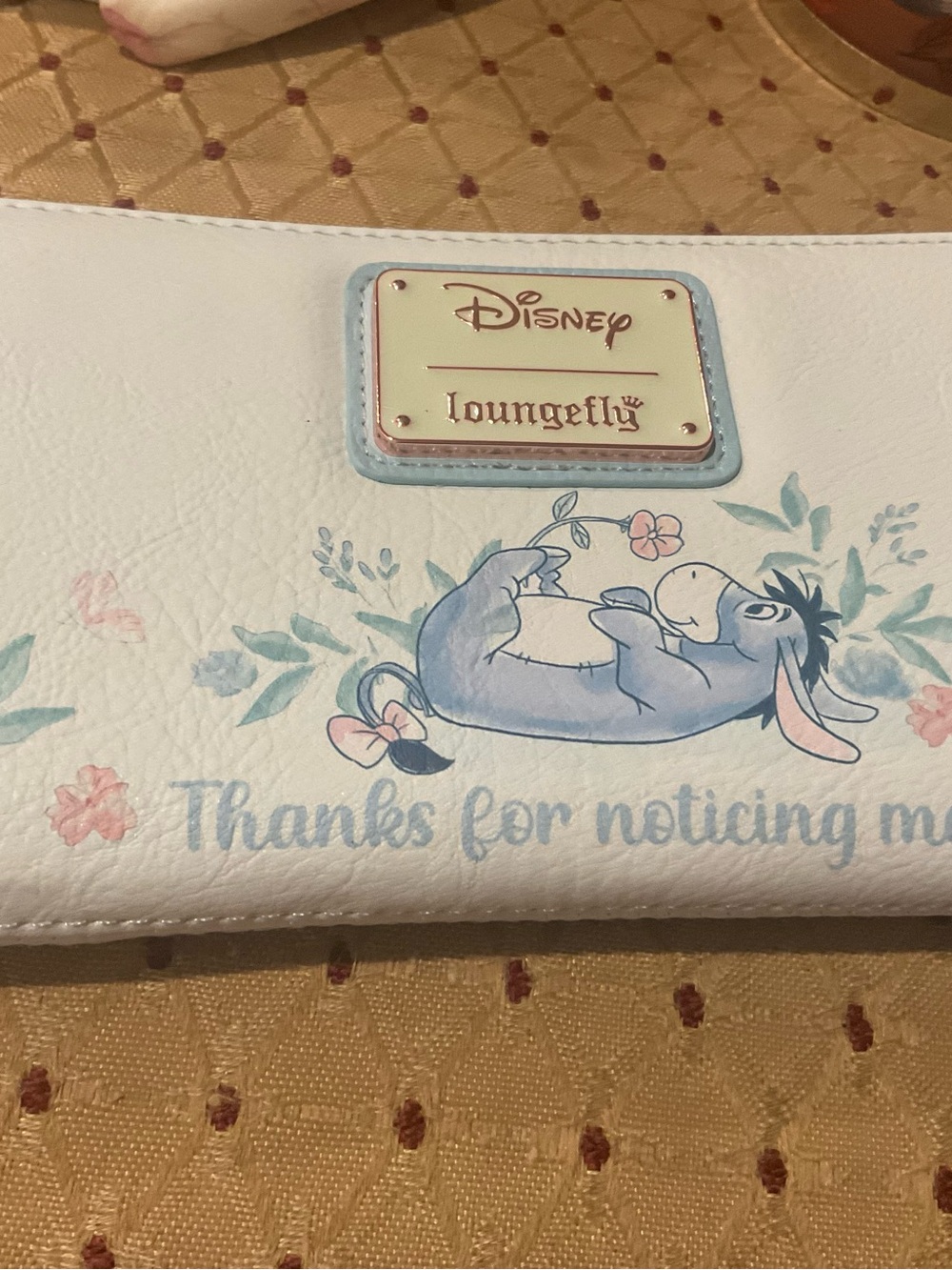 Loungefly Disney Eeyore Large Wallet with Pastel Blue and Pink Accents New
